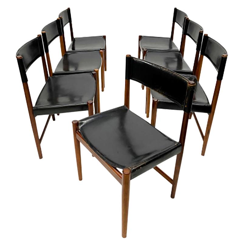 Ensemble de 7 chaises de salle à manger conçues par Kurt stervig pour Sibast, années 1960