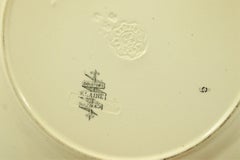 Set of 7 English Victorian Black and Cream Floral Transferware Plates