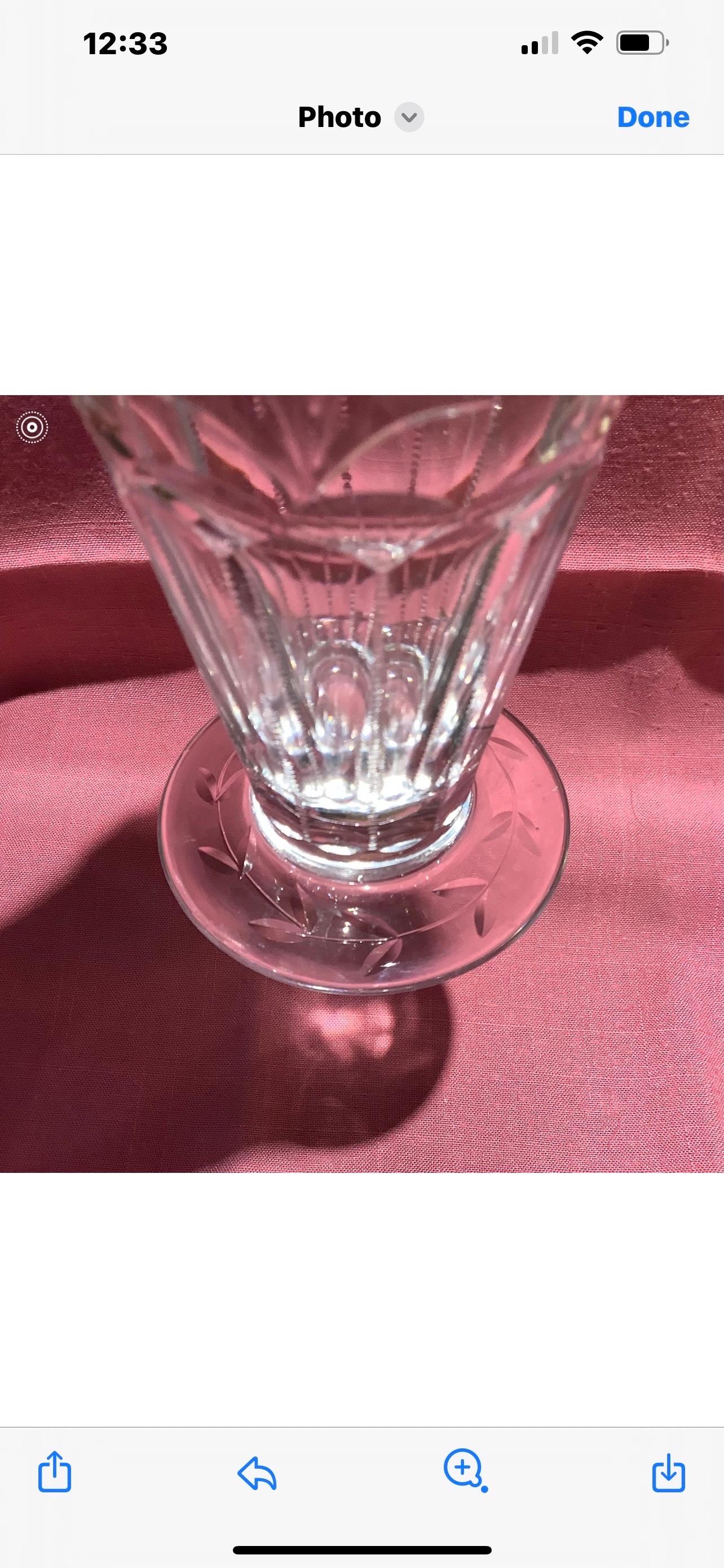 Classico americano Set di 7 bicchieri da acqua in cristallo inciso in vendita