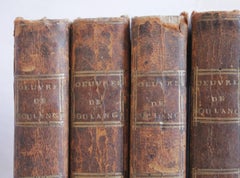 Set of 7 European Leather Bound Books Oeuvre de Oulange