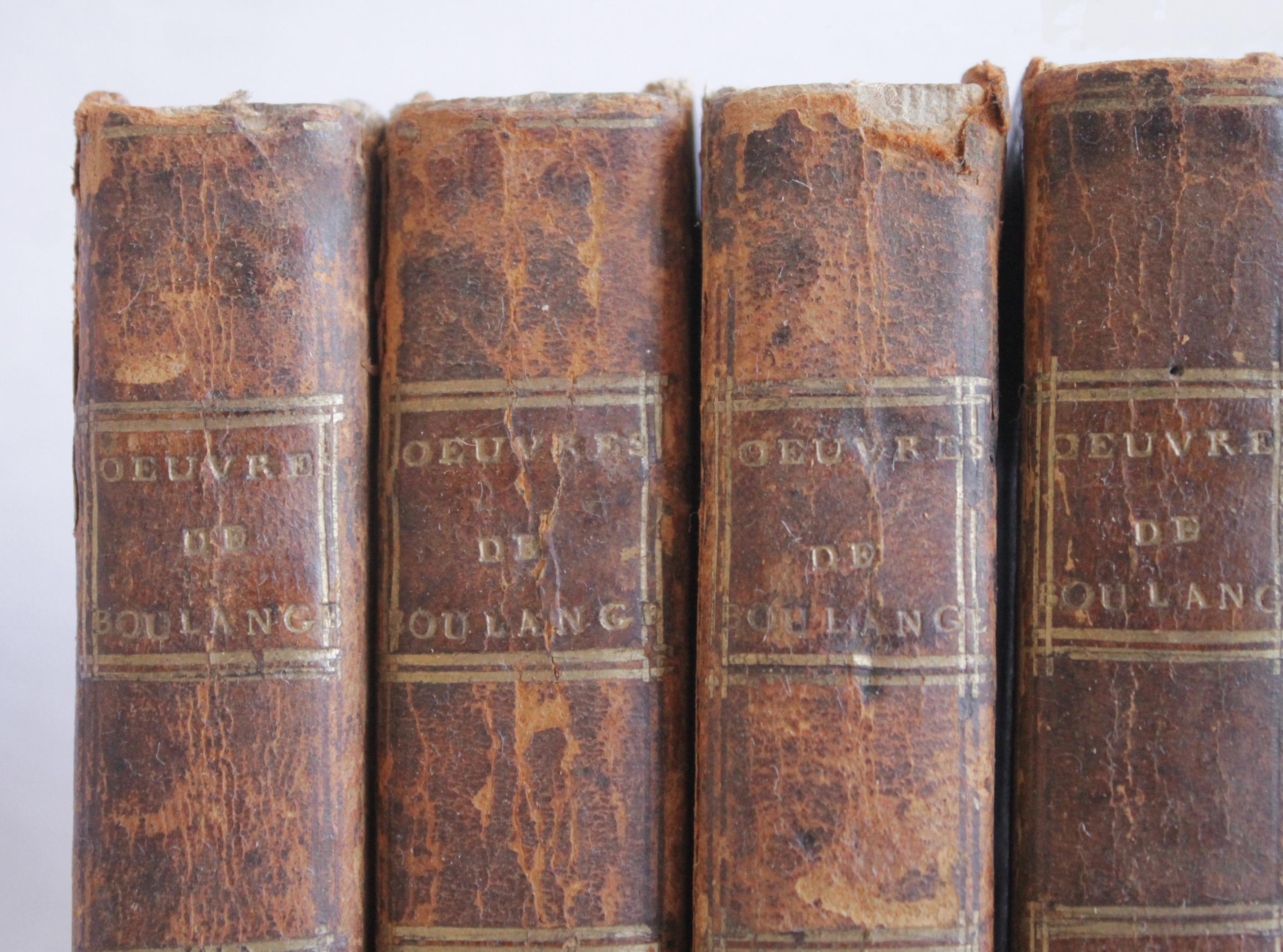 Set of 7 European Leather Bound Books Oeuvre de Oulange For Sale 4