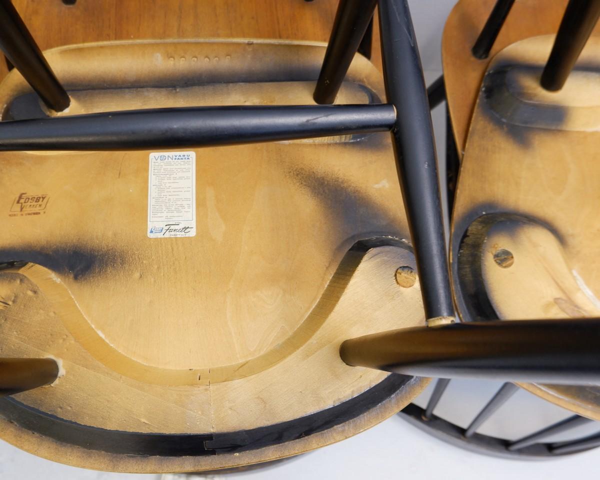 Set of 7 'Fanett' dining chairs by Ilmari Tapiovaara for Edsby Verken.