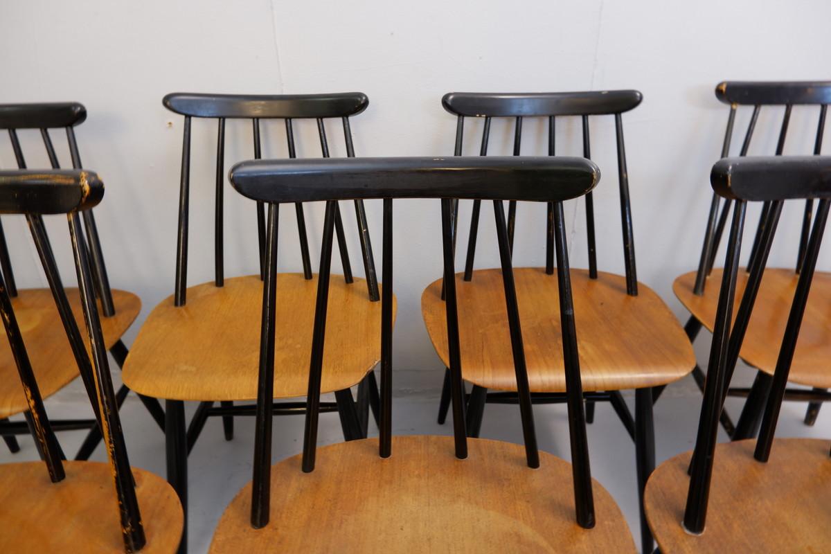 Set von 7 Esszimmerstühlen „Fanett“ von Ilmari Tapiovaara für Edsby Verken (Europäisch) im Angebot