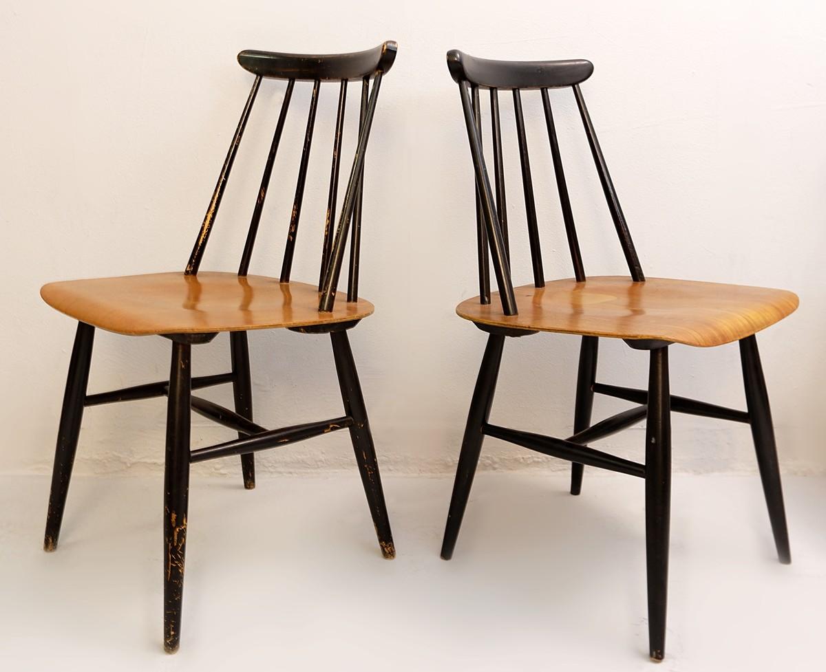 European Set of 7 'Fanett' Dining Chairs by Ilmari Tapiovaara for Edsby Verken For Sale