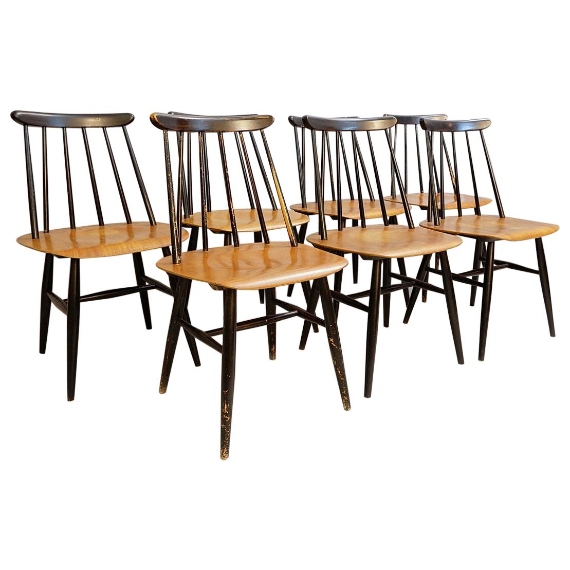 Ensemble de 7 chaises de salle à manger Fanett d'Ilmari Tapiovaara pour Edsby Verken