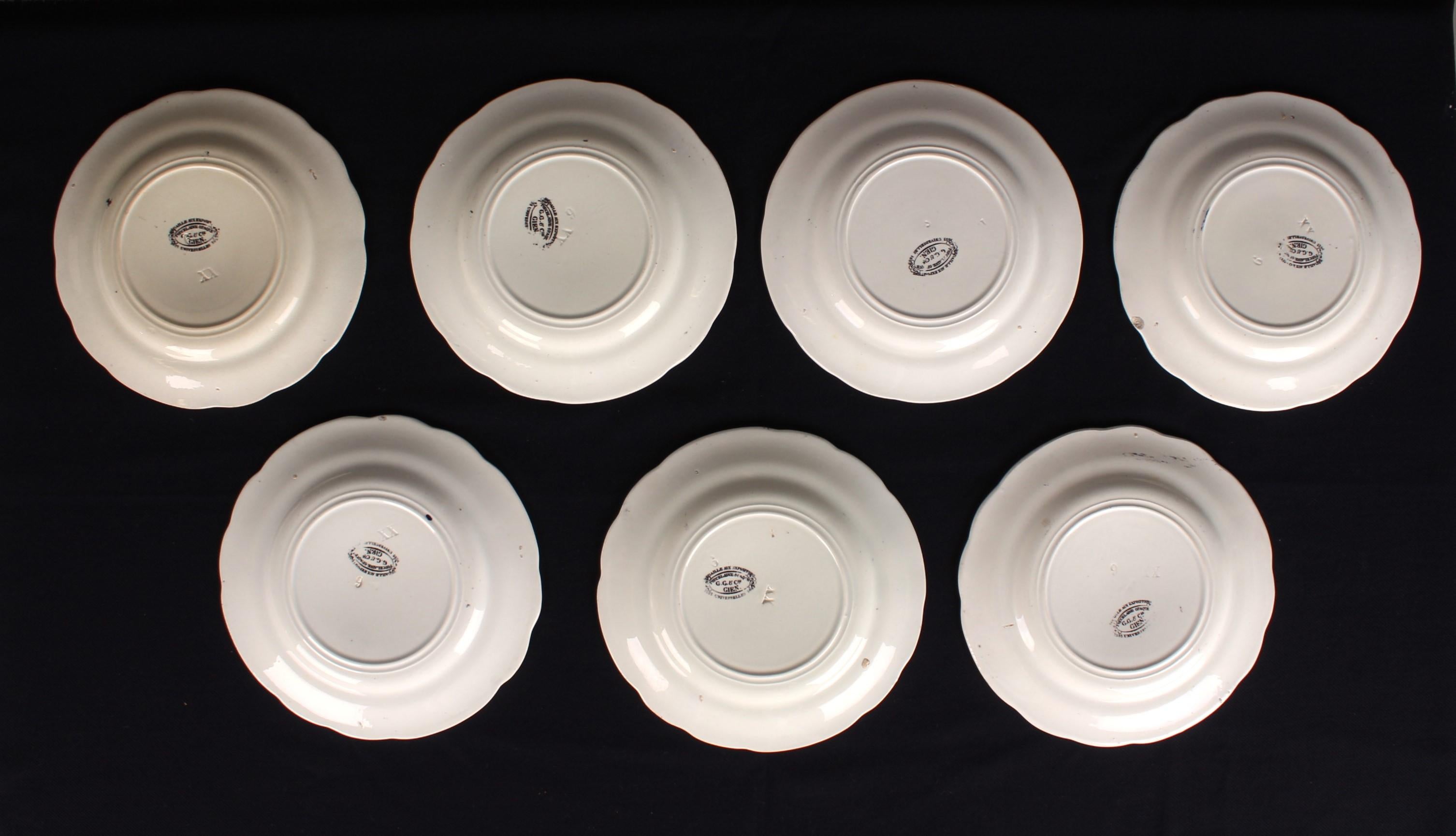 Set Of 7 Fayence Plates 
