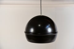 Set of 4 French 1960s Black Globe Pendants