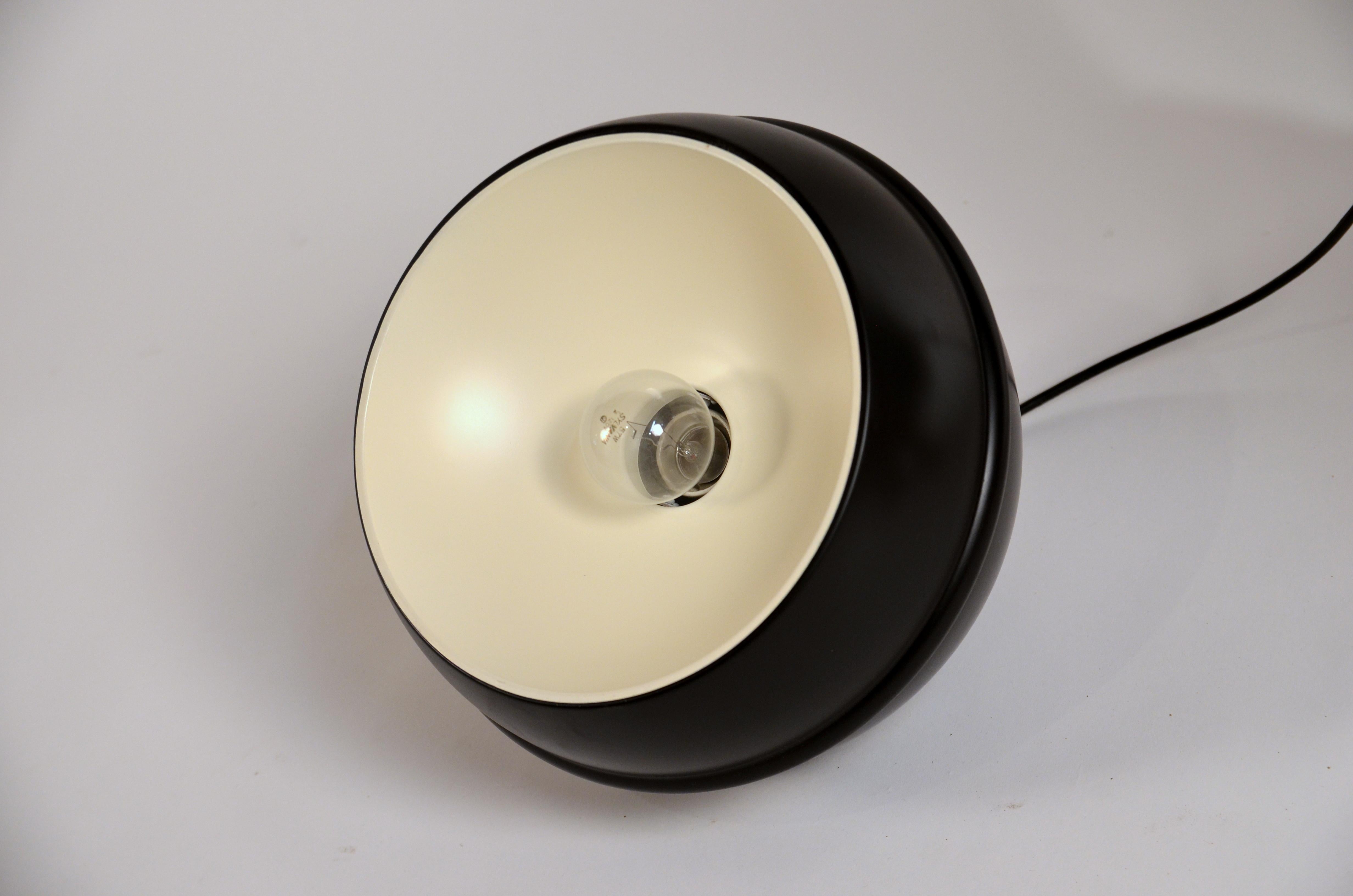 Modern Set of 4 French 1960s Black Globe Pendants For Sale