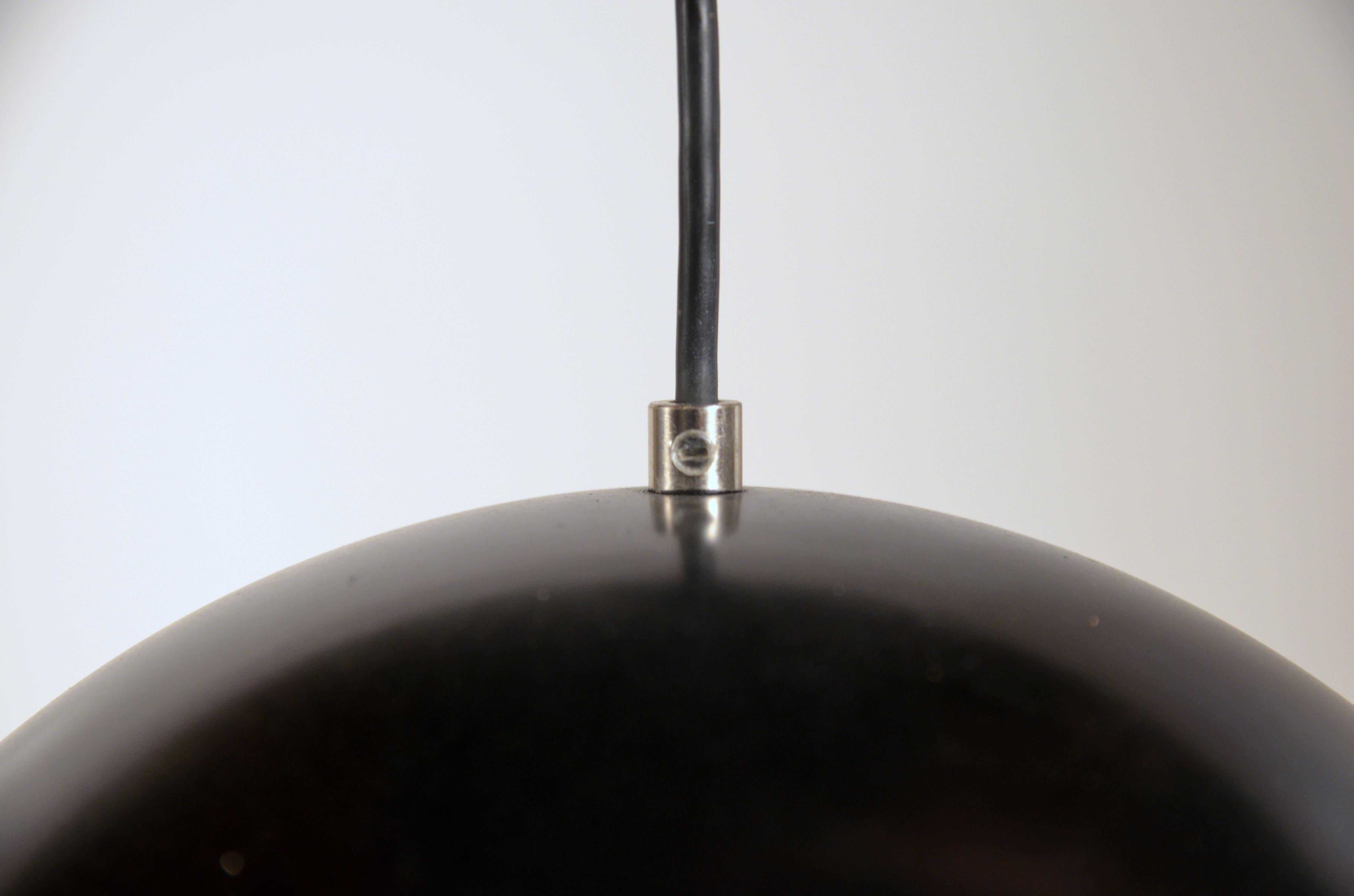 Pressed Set of 7 French 1960s Black Globe Pendants