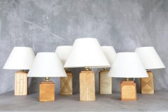 Set of 7 French Ceramic Lamps, South of France Studio Pottery