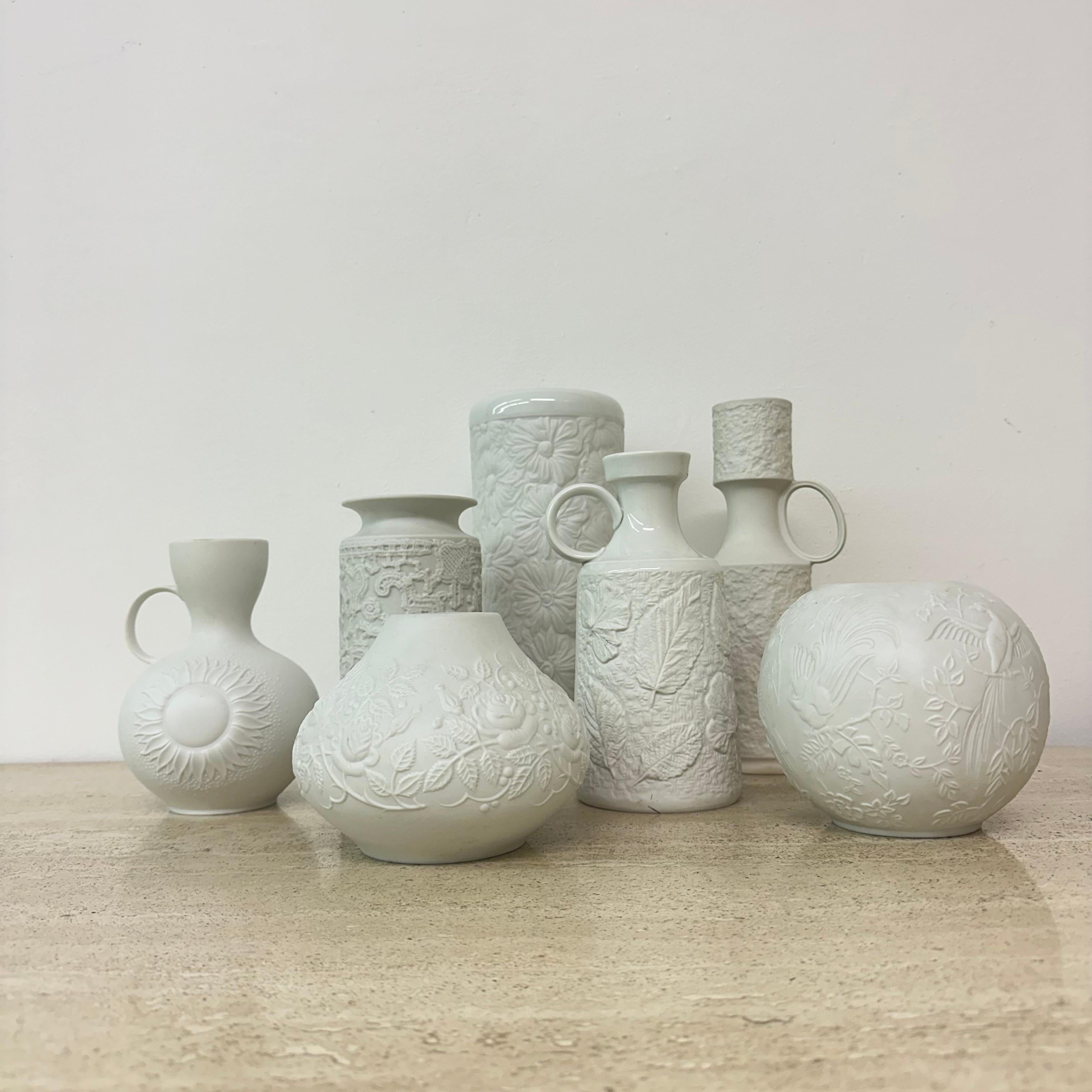 Set of 7 German Bisque vases Kaiser Bavaria , 1960s For Sale 10