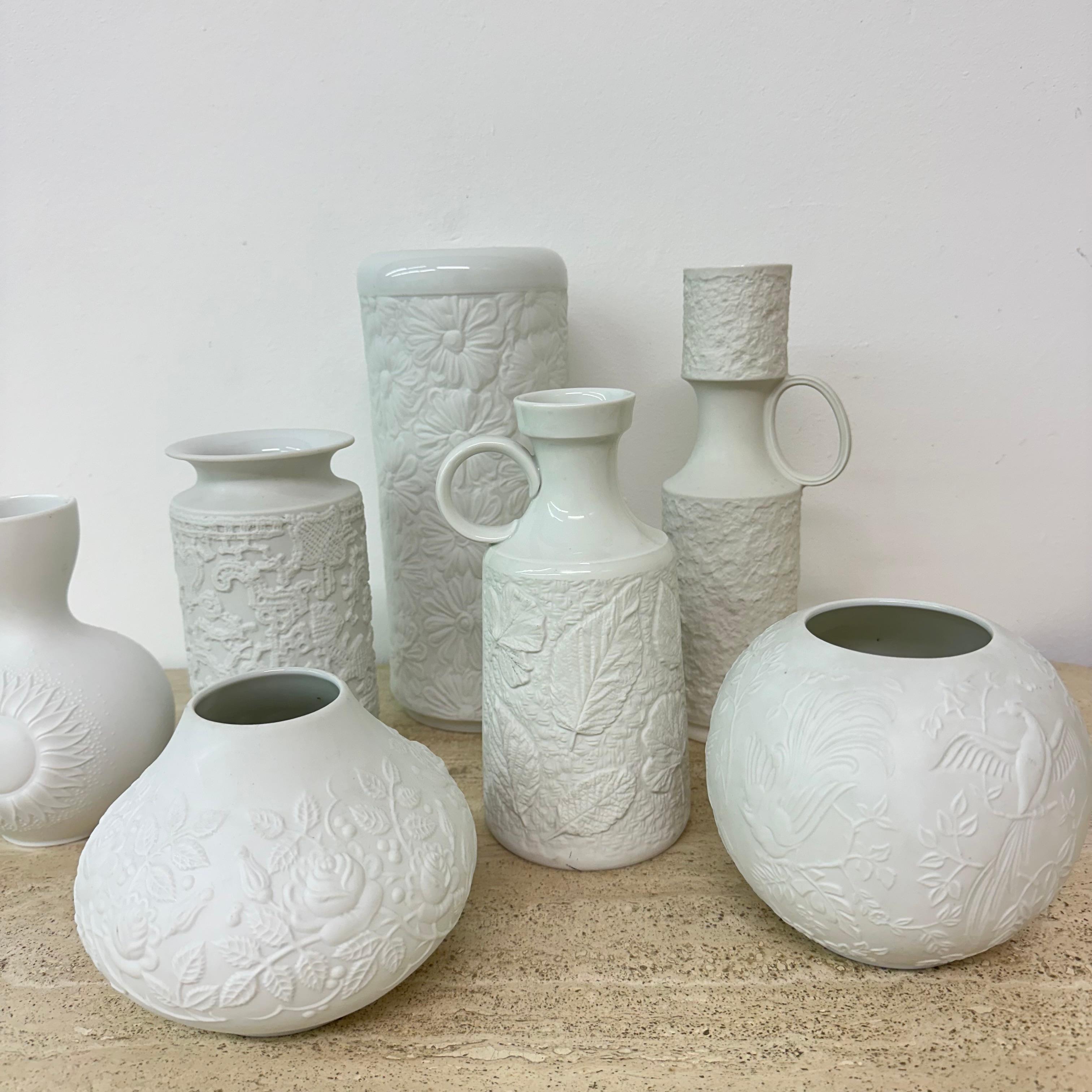 Set of 7 German Bisque vases Kaiser Bavaria , 1960s For Sale 12