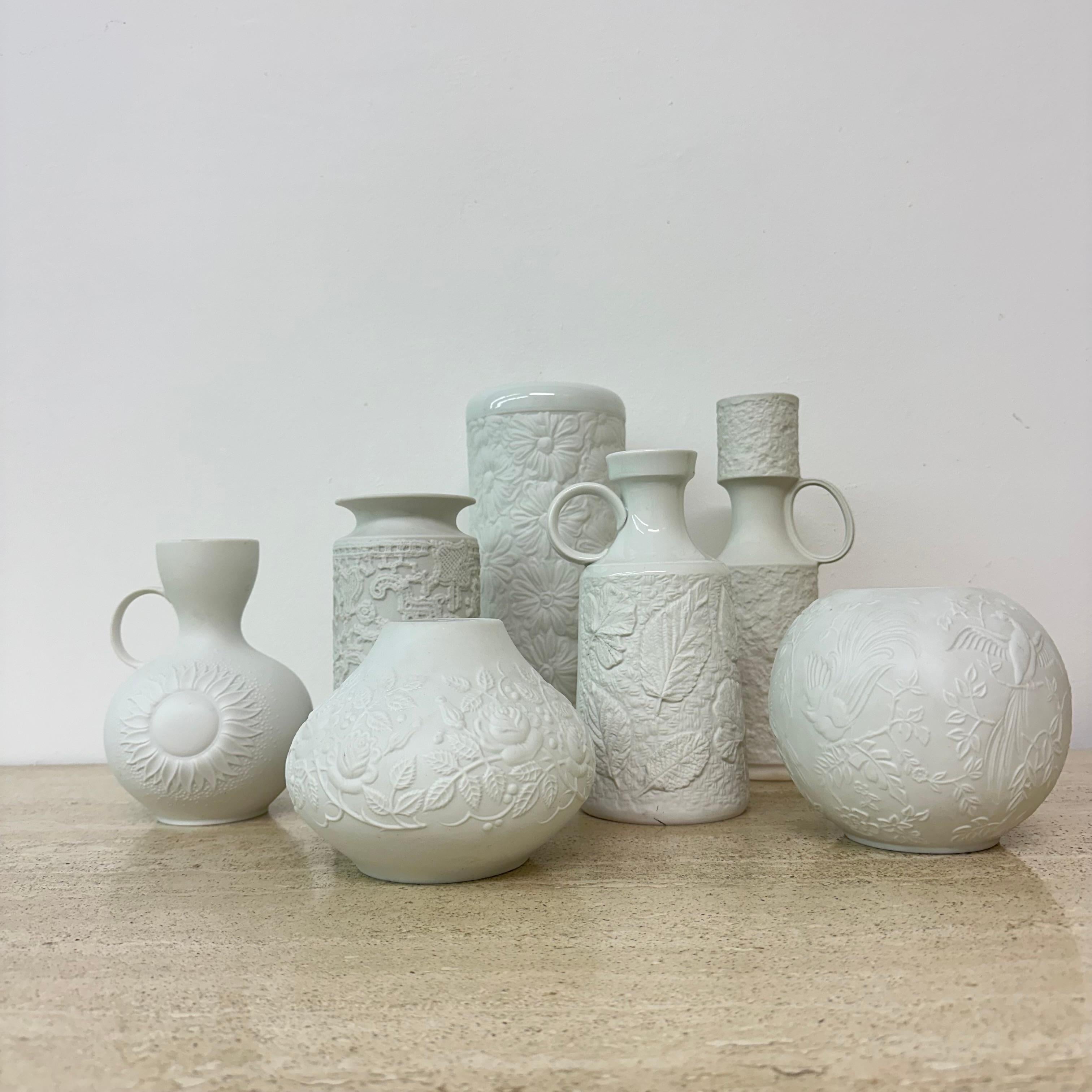 Set of 7 German Bisque vases Kaiser Bavaria , 1960s For Sale 14