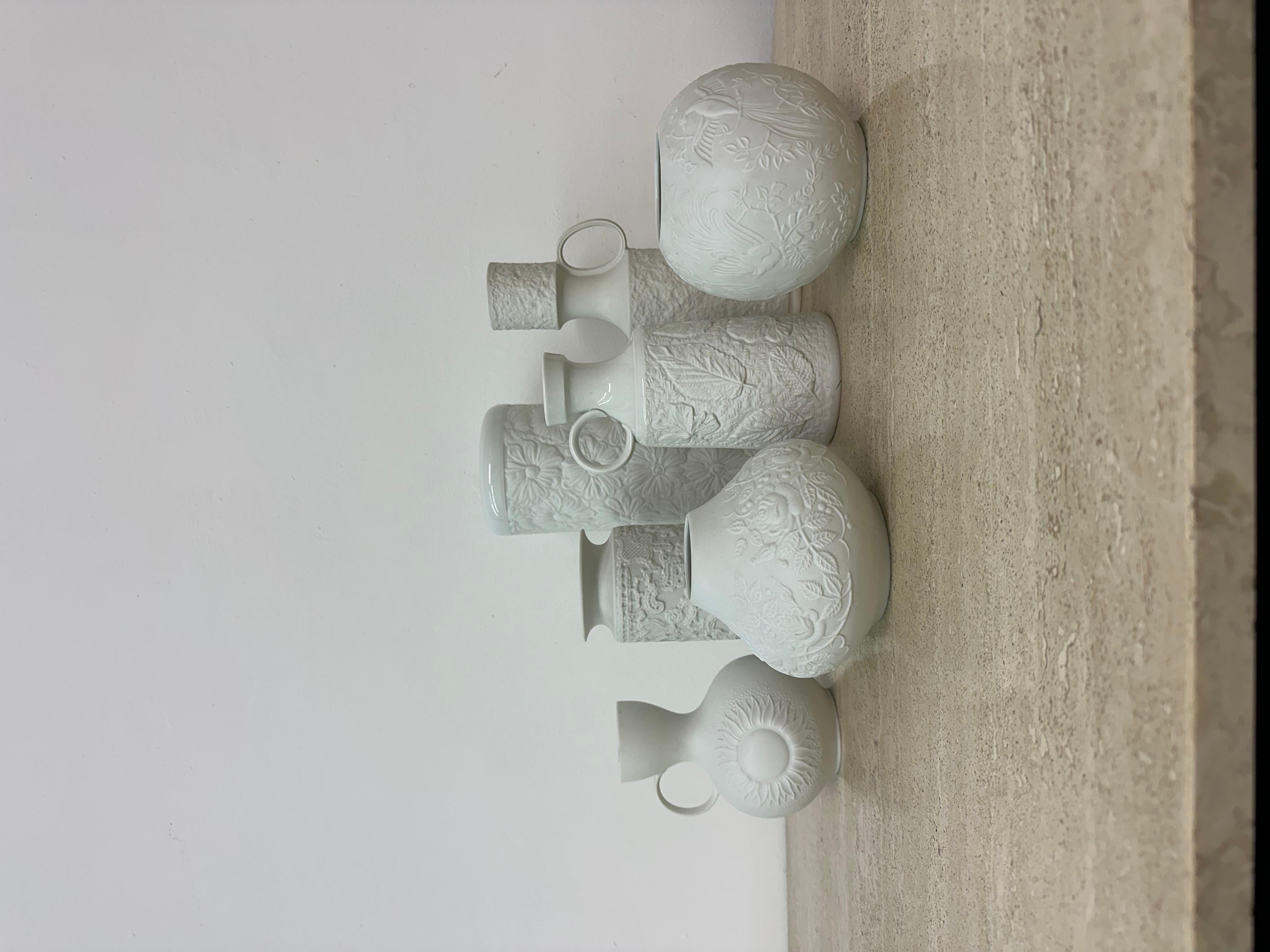 Set of 7 German Bisque vases Kaiser Bavaria , 1960s In Good Condition For Sale In Delft, NL