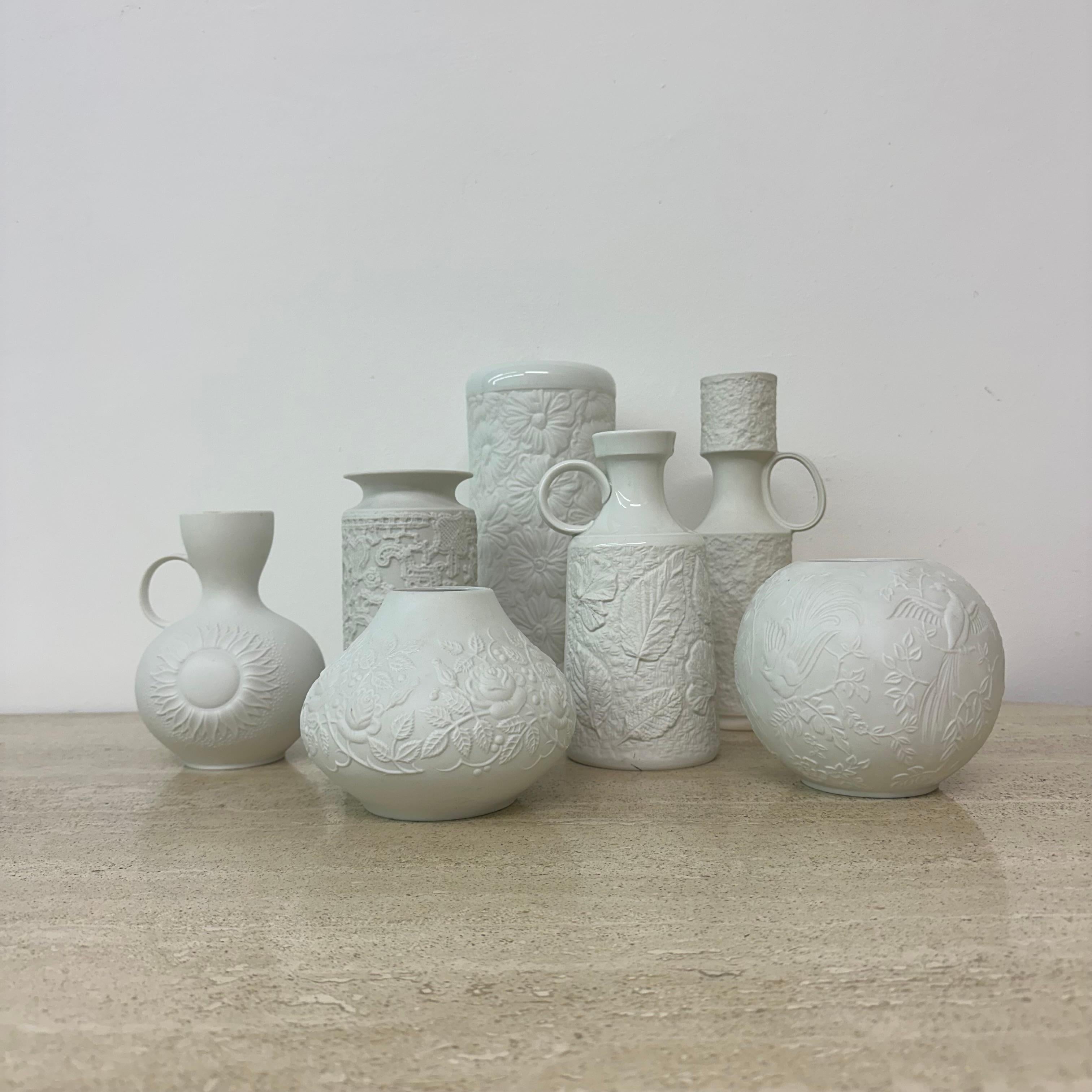 Mid-20th Century Set of 7 German Bisque vases Kaiser Bavaria , 1960s For Sale