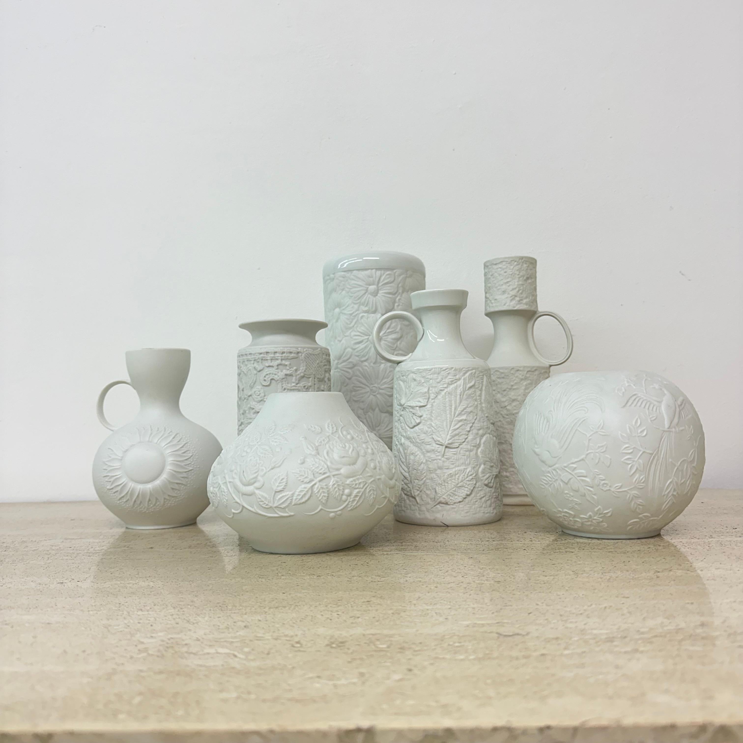 Set of 7 German Bisque vases Kaiser Bavaria , 1960s For Sale 1