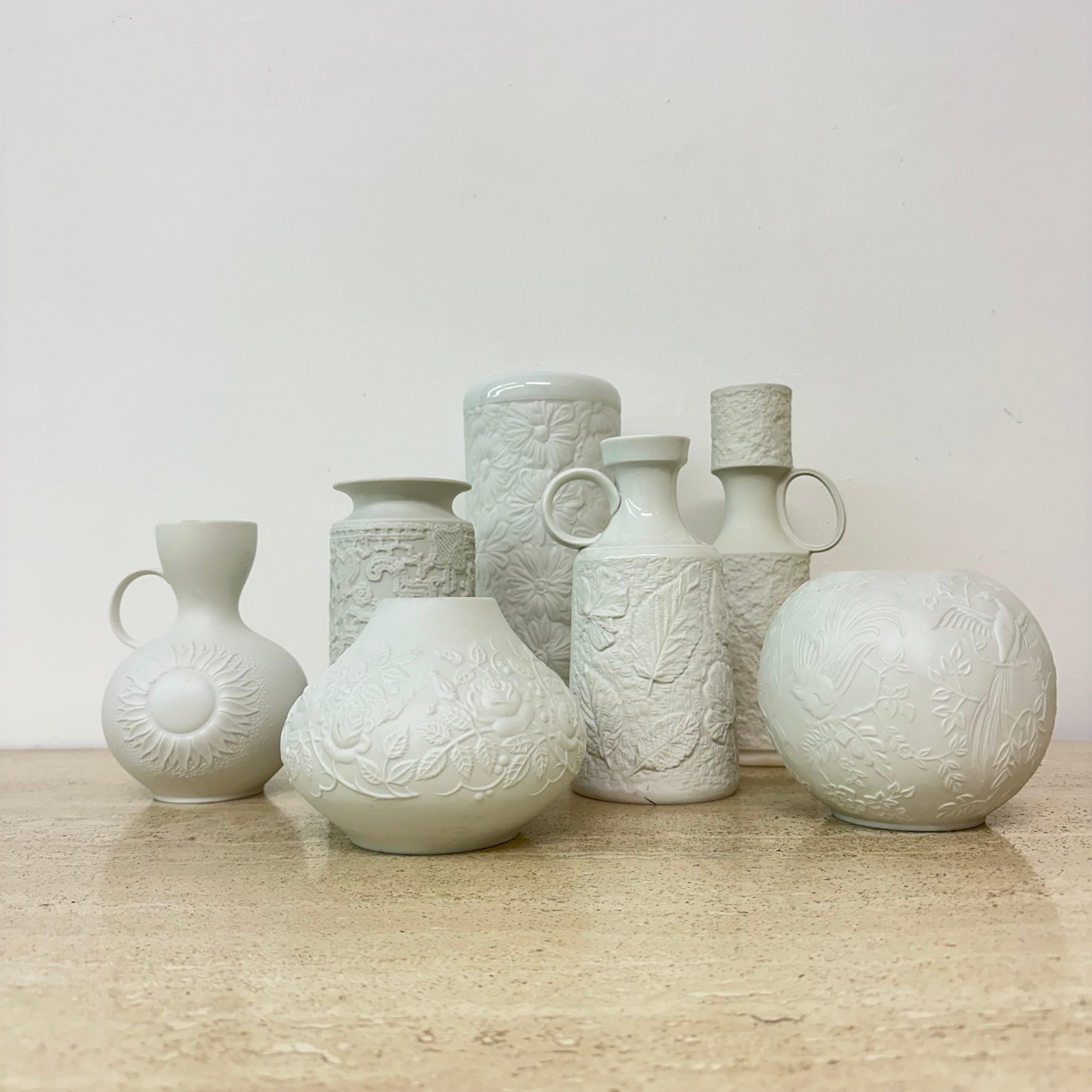 Set of 7 German Bisque vases Kaiser Bavaria , 1960s For Sale 3