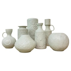 Set of 7 German Bisque vases Kaiser Bavaria , 1960s