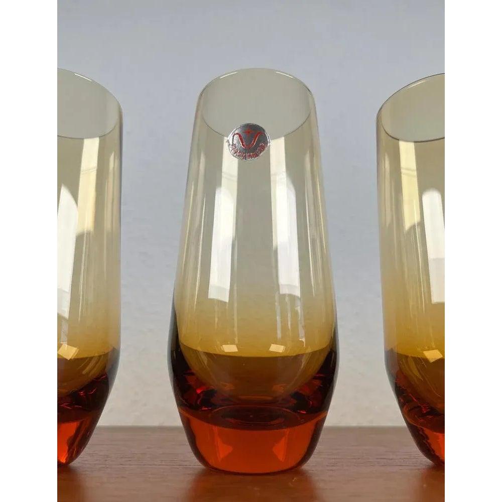 Ensemble de 7 carafes et verres à boire en verre ambré de la série Jagdhaus allemande, années 1960 en vente 4
