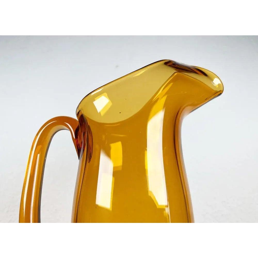 Ensemble de 7 carafes et verres à boire en verre ambré de la série Jagdhaus allemande, années 1960 Excellent état - En vente à Hamburg, DE