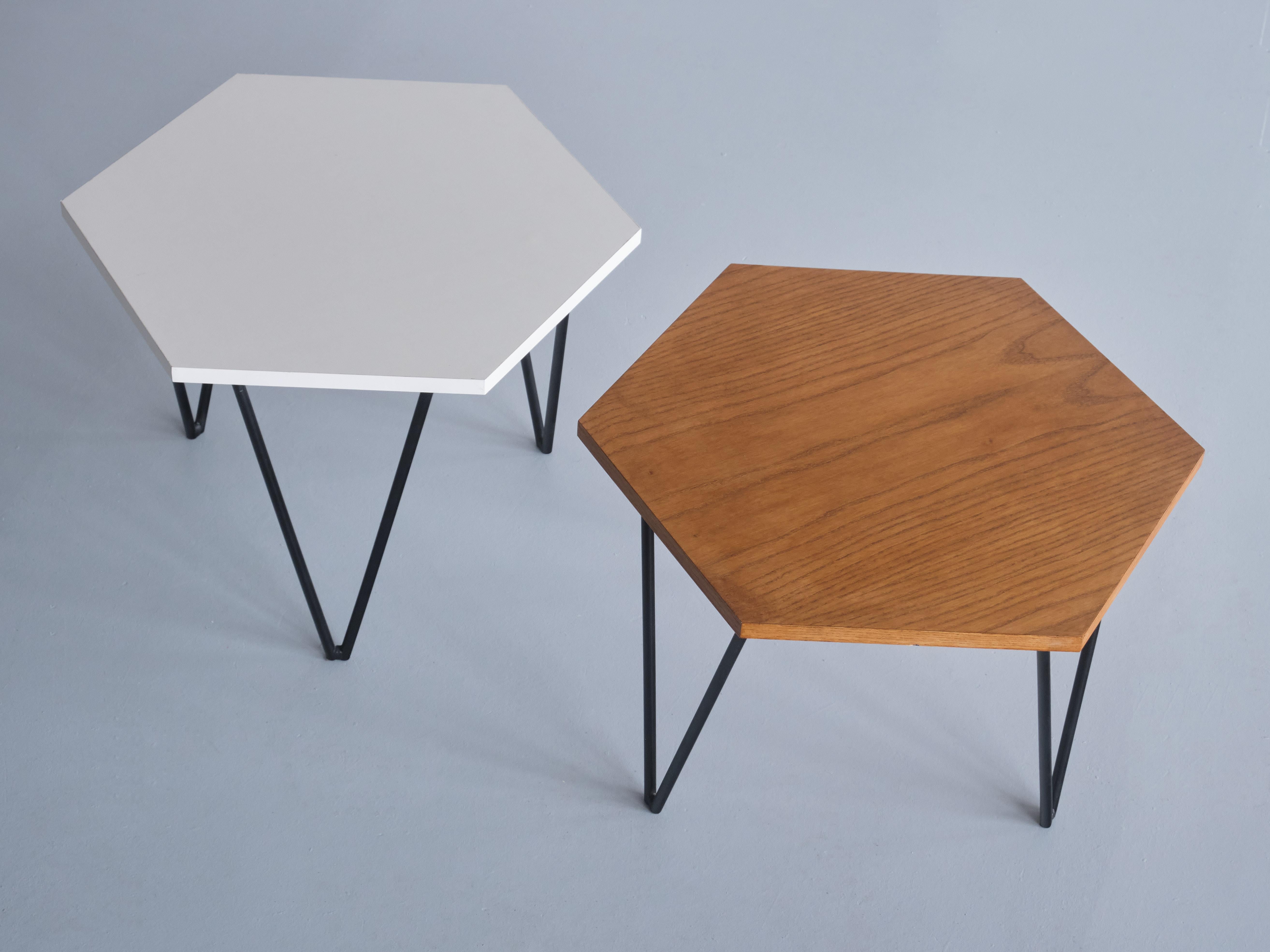 Set of 7 Gio Ponti Modular Hexagonal Coffee Tables, ISA Bergamo, Italy, 1950s For Sale 6