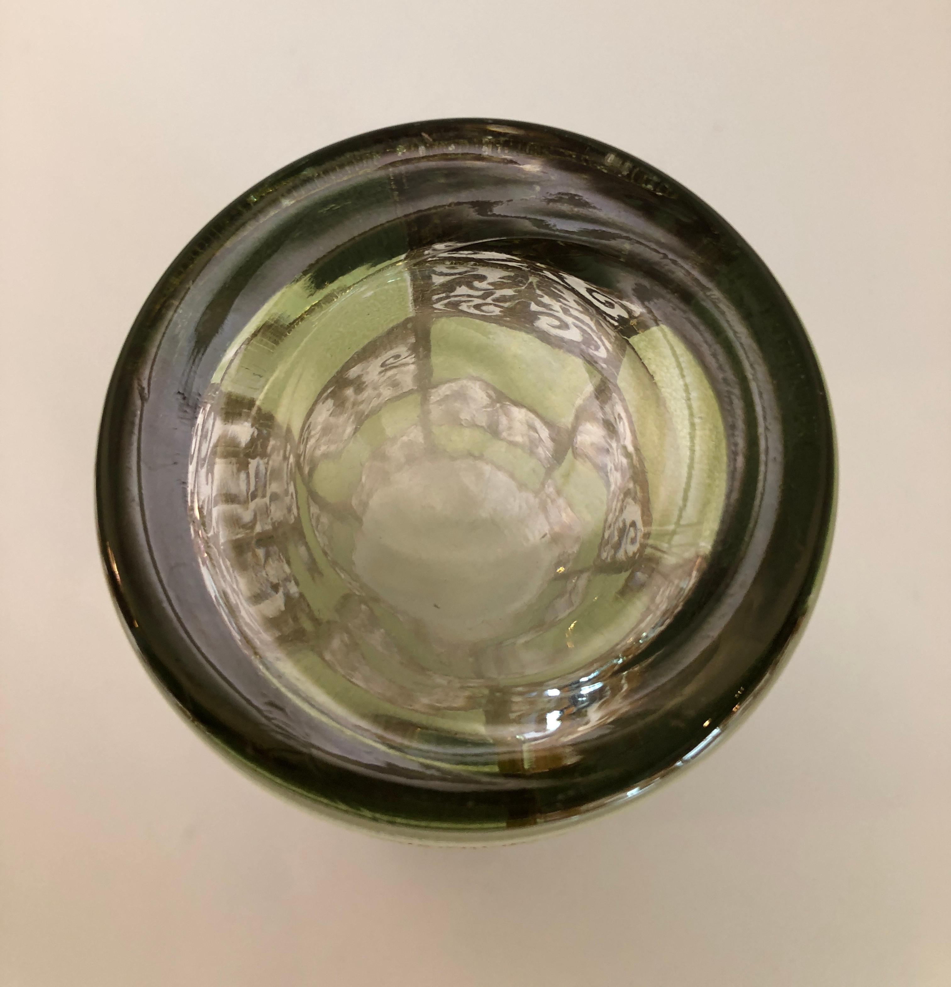 Paint S/7 Culver Green Blue Gold Gilt Filagree w/ Moroccan Style Tall Cocktail Glasses For Sale