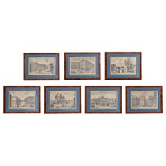 Set of 7 Italian Engravings, “Views of Genova”, Toricolli, early 19th century