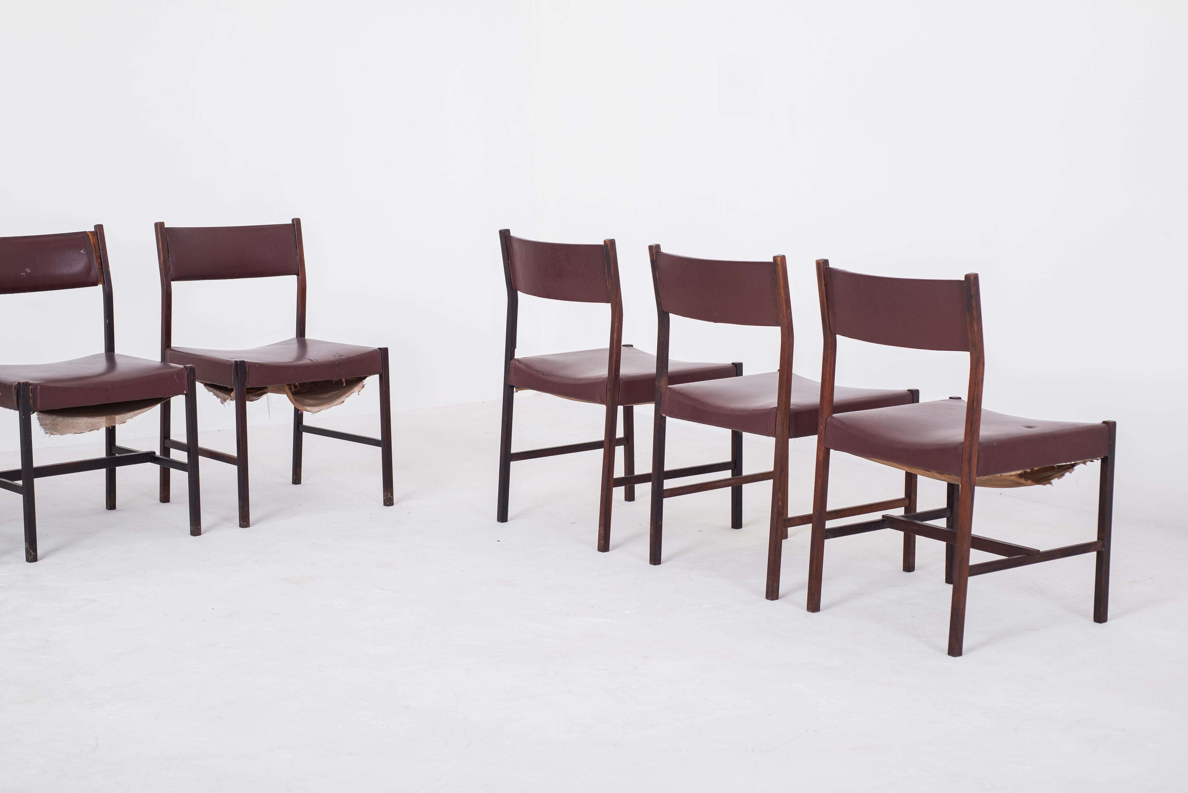 20th Century Set of 7 Itamaraty Dining Chairs in Original Condition By Jorge Zalszupin, 1959 For Sale