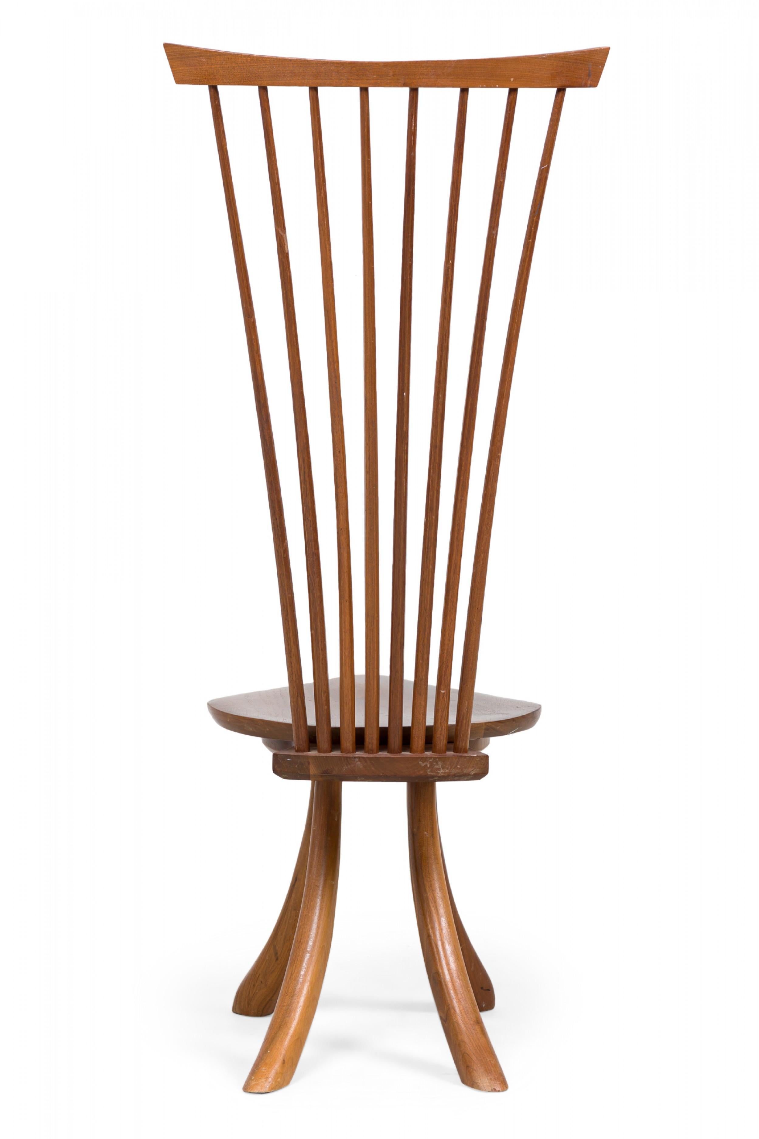 Set of 7 Jeffrey Greene American Modern Walnut High Back Dining Chairs For Sale 5