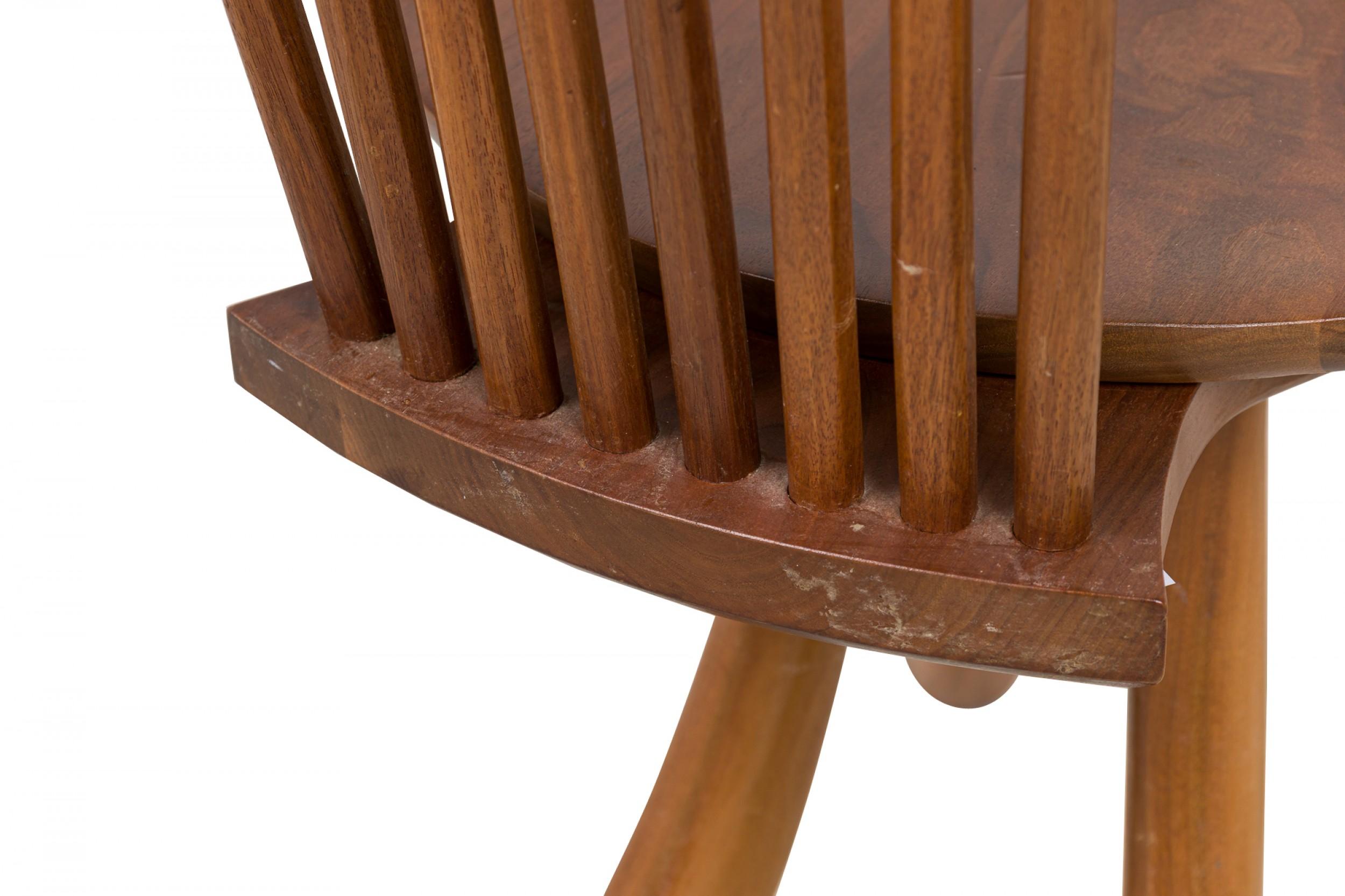 Set of 7 Jeffrey Greene American Modern Walnut High Back Dining Chairs For Sale 6