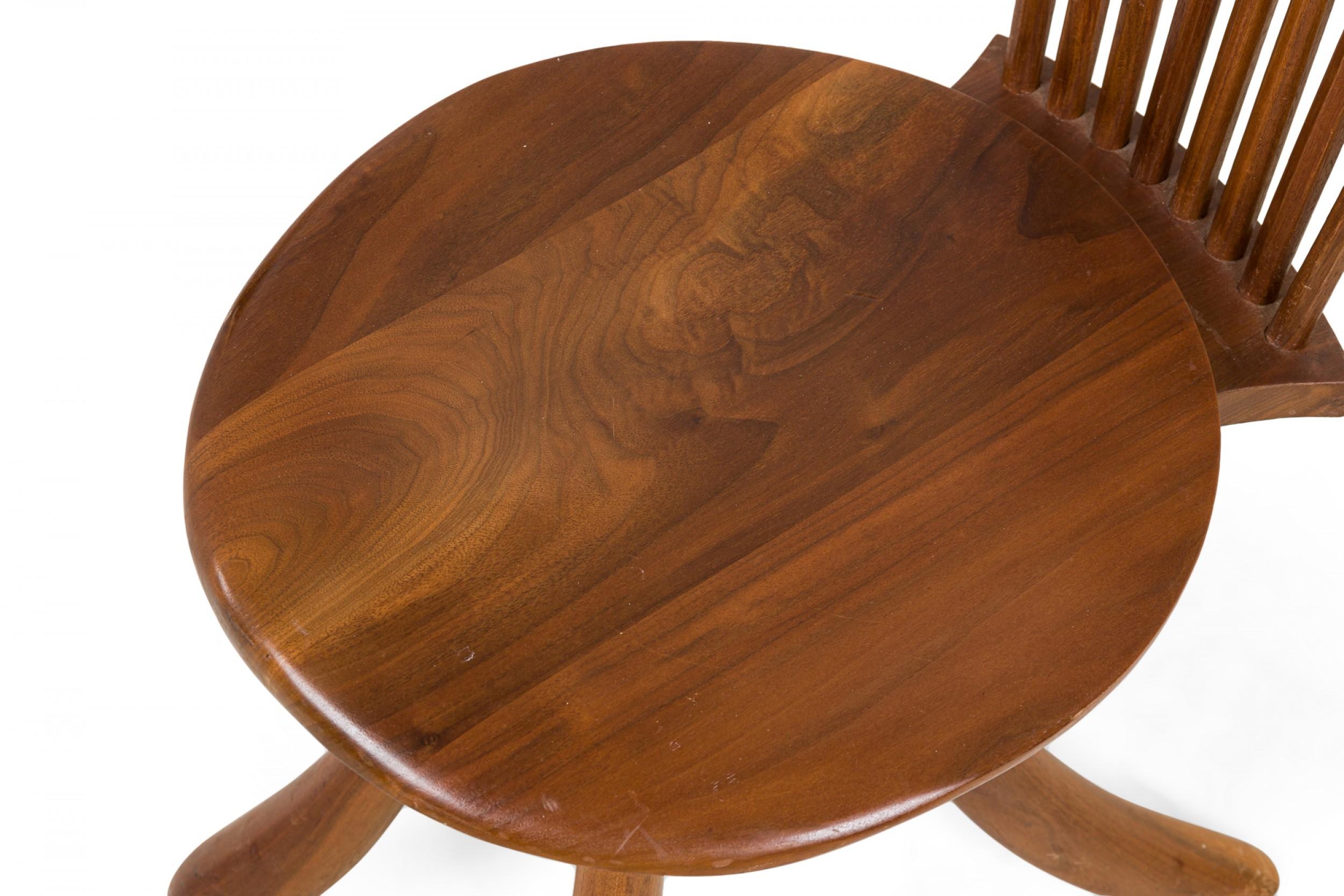 Set of 7 Jeffrey Greene American Modern Walnut High Back Dining Chairs For Sale 7