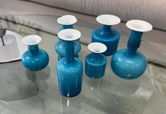 Ensemble de 7 vases bleus Kastrup Holmegaard