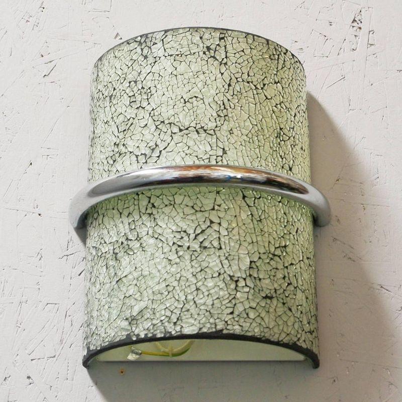 Ensemble de 7 appliques lgantes en dition limite avec verres blancs craquels sur chrome Excellent état - En vente à Los Angeles, CA