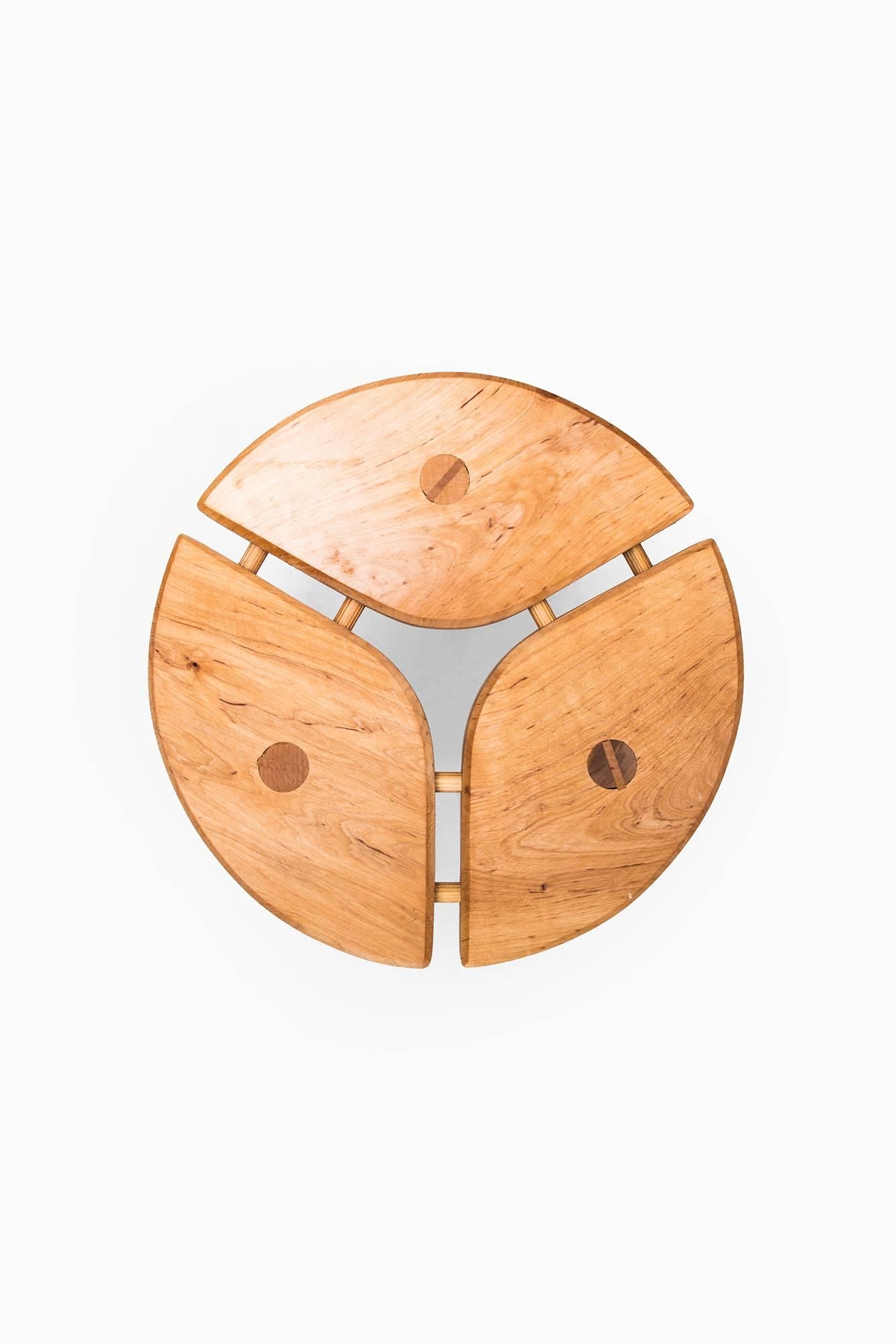 Scandinavian Modern Set of Seven Low Stools with Beautiful Details, Probably Produced in Sweden