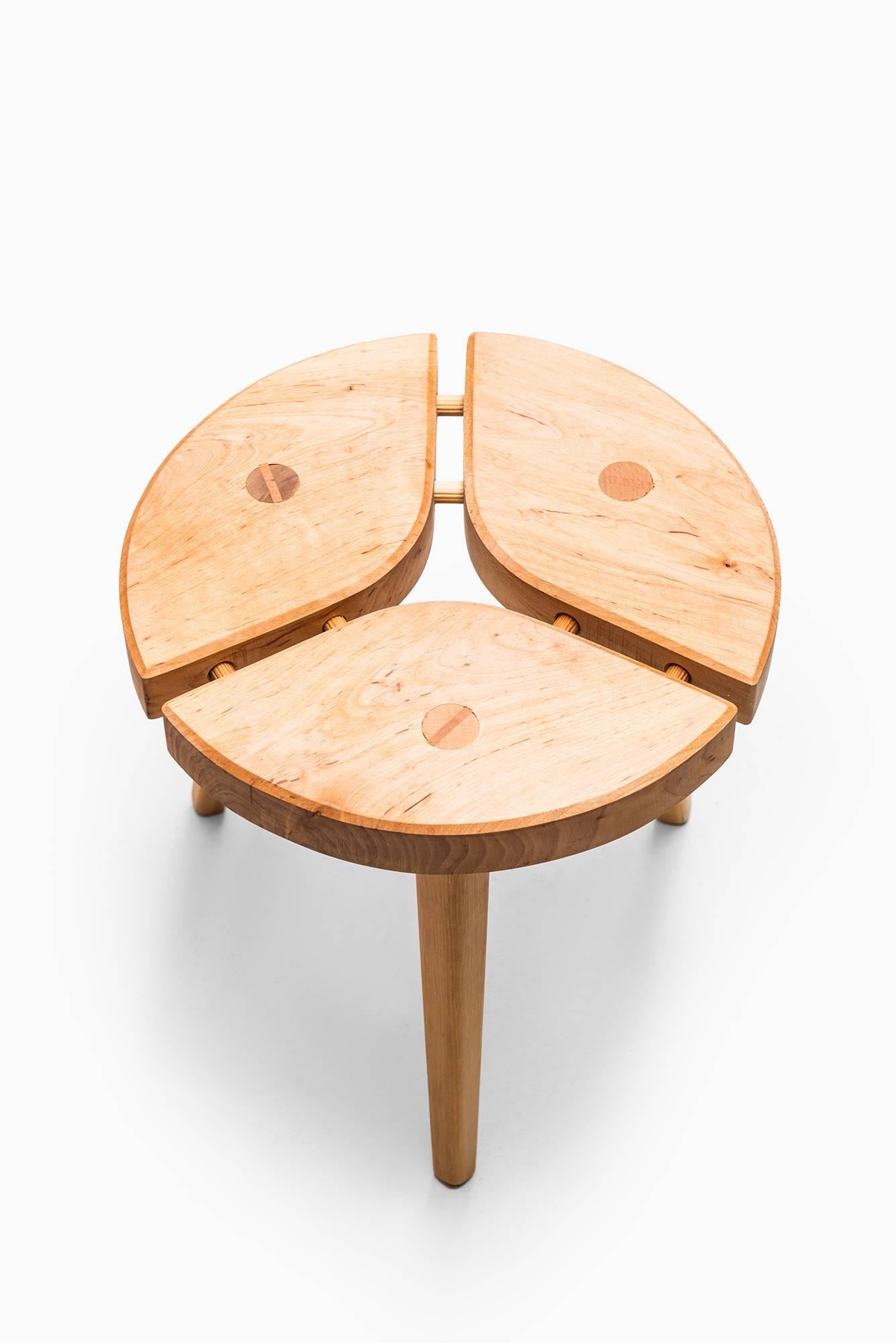 Set of Seven Low Stools with Beautiful Details, Probably Produced in Sweden In Excellent Condition In Limhamn, Skåne län