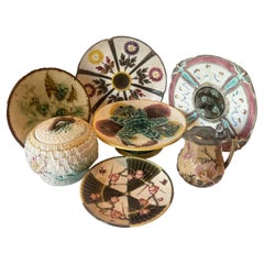 Antique Set of 7 Majolica Pottery from Andre Leon Talley's Private Collection