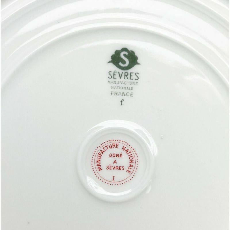 Set of 7 Manufacture de Sevres Hand Painted Porcelain Rimmed Soup Bowls, C.1947 2