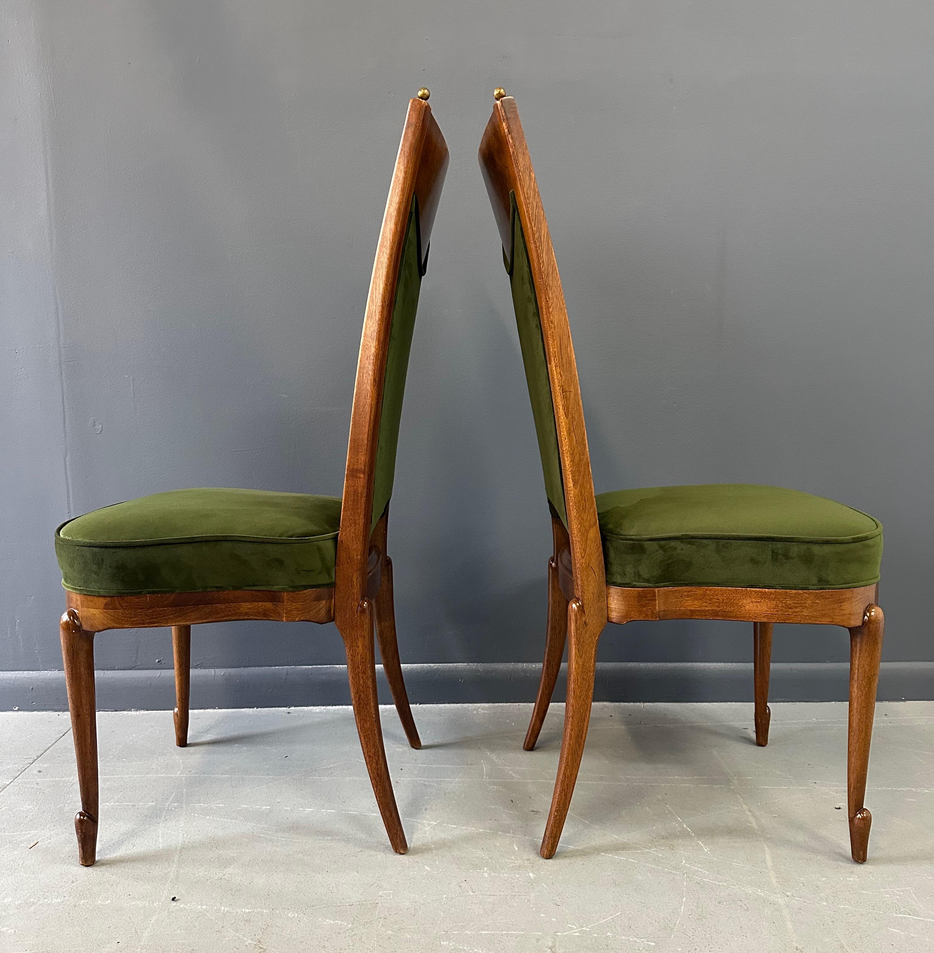 Set of 7 Mastercraft Attributed Burl and Velvet Dining Chairs Hollywood Regency 7