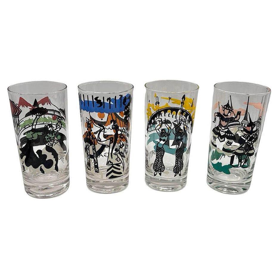 Set of 7 MCM Barware Highball 