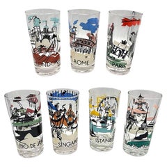 Set di 7 bicchieri Highball "Cities Of The World" di MCM Barware