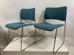 Retro Set of 7-Mid -20th Century4/40 Stackable Dining Chairs by David Rowland for Howe