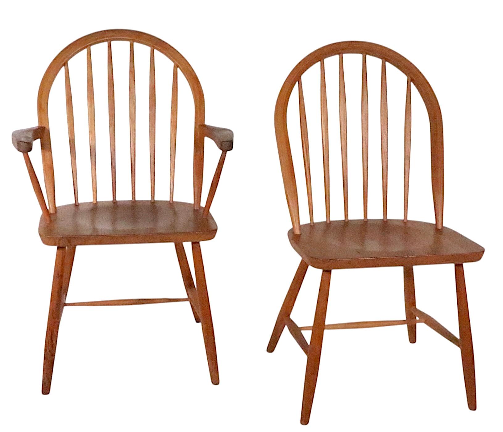 Ensemble de 7 chaises de salle à manger de style Windsor de style moderne danois du milieu du siècle KD Sun Furniture en vente 5