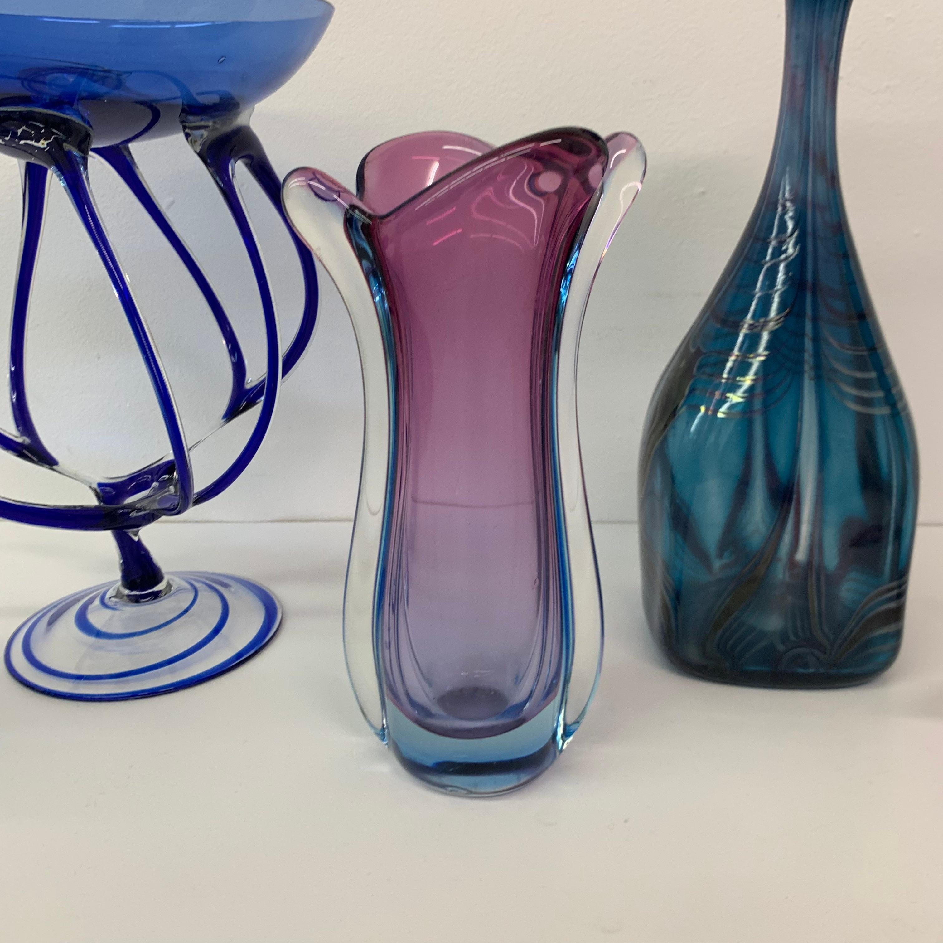 Set of 7 Midcentury Design Glass Vase / Bowl, 1960s For Sale 13