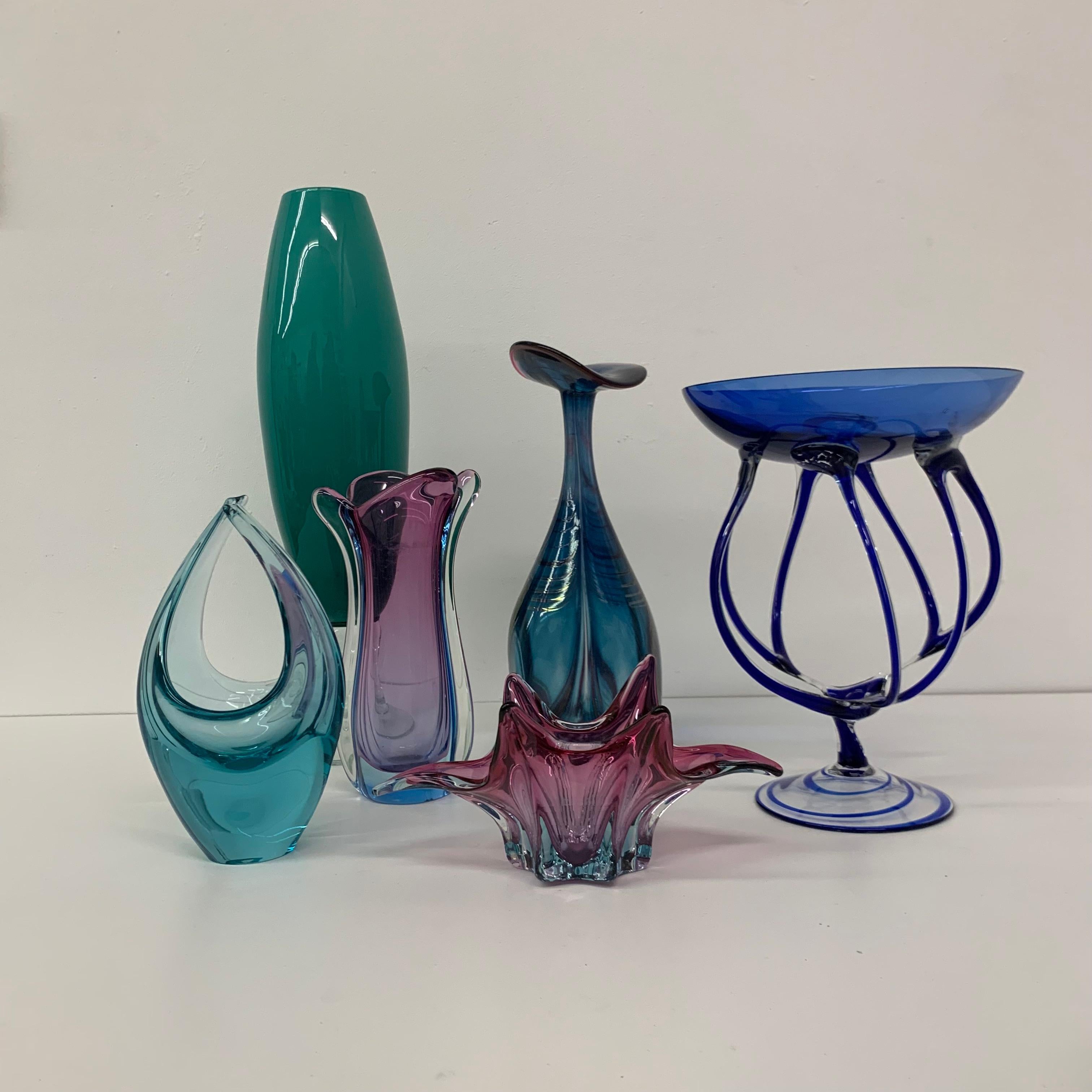 Mid-20th Century Set of 7 Midcentury Design Glass Vase / Bowl, 1960s For Sale