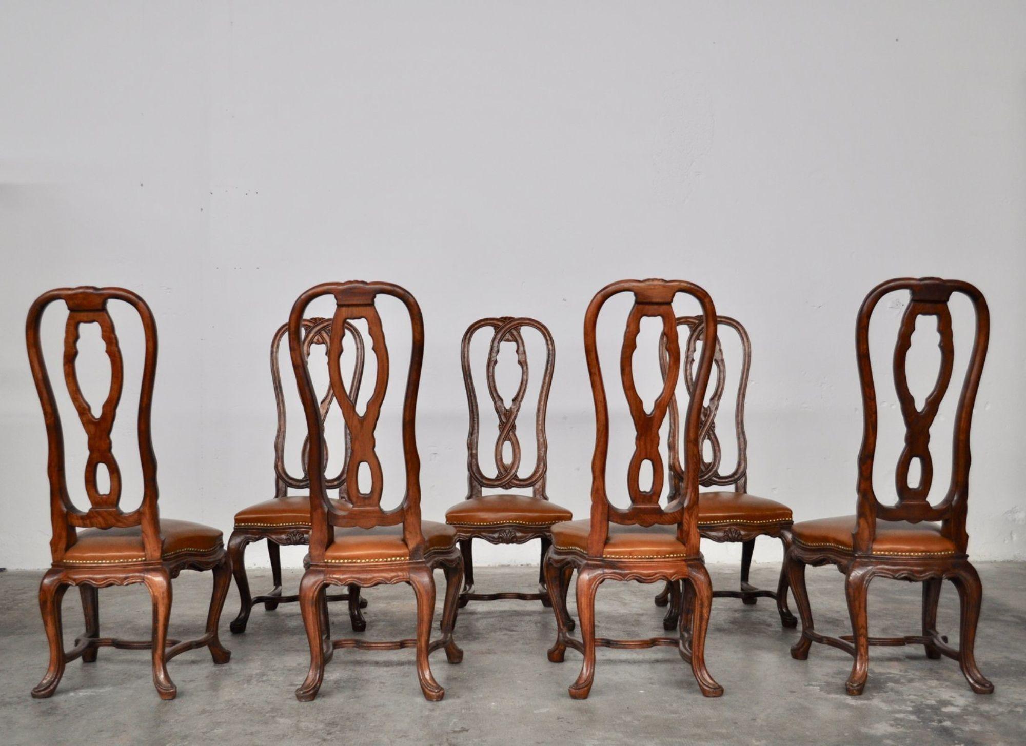 Ensemble de 7 chaises de salle à manger en frêne italien du milieu du siècle dernier en vente 3