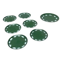Set of 7 Mid-Century Metal Coaster Plates, 1960s