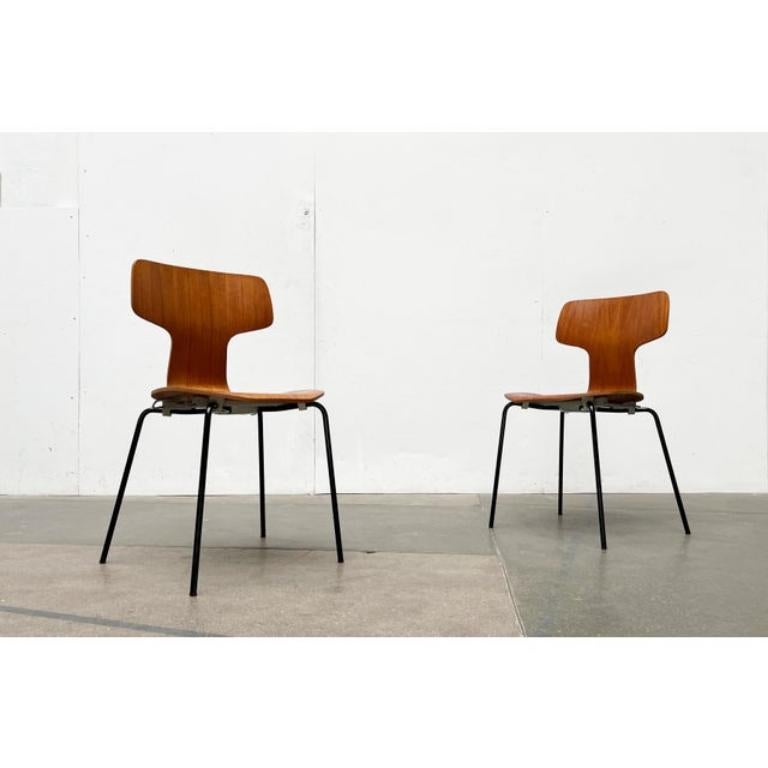 Set di 7 sedie impilabili di metà secolo modello 3103 Hammer di Arne Jacobsen, anni '60 In condizioni ottime in vendita a Hamburg, DE