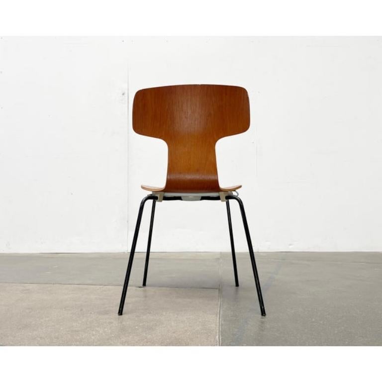Set di 7 sedie impilabili di metà secolo modello 3103 Hammer di Arne Jacobsen, anni '60 in vendita 2
