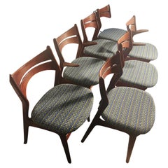 Set of 7 Mid Century Modern Dining Chairs by Erik Buch 2 Armchairs Scandinavian
