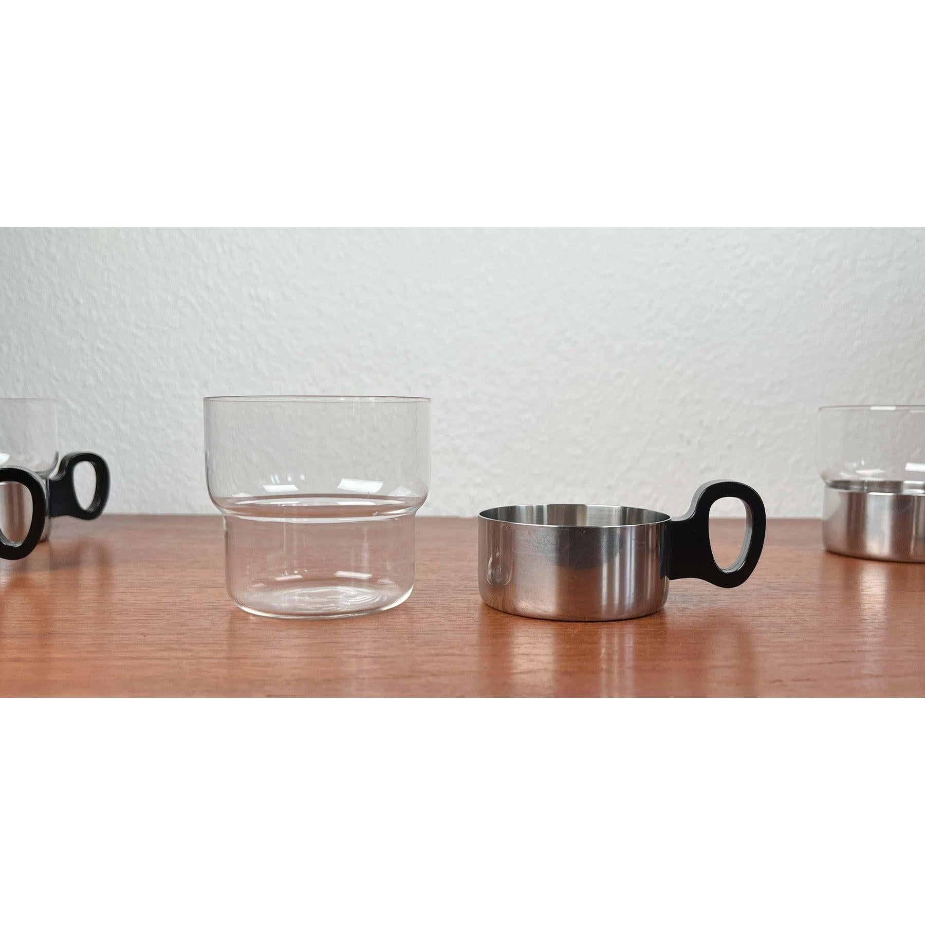Juego de 7 vasos de té y bandeja alemanes modernos de mediados de siglo de WMF, años 60 en venta 5
